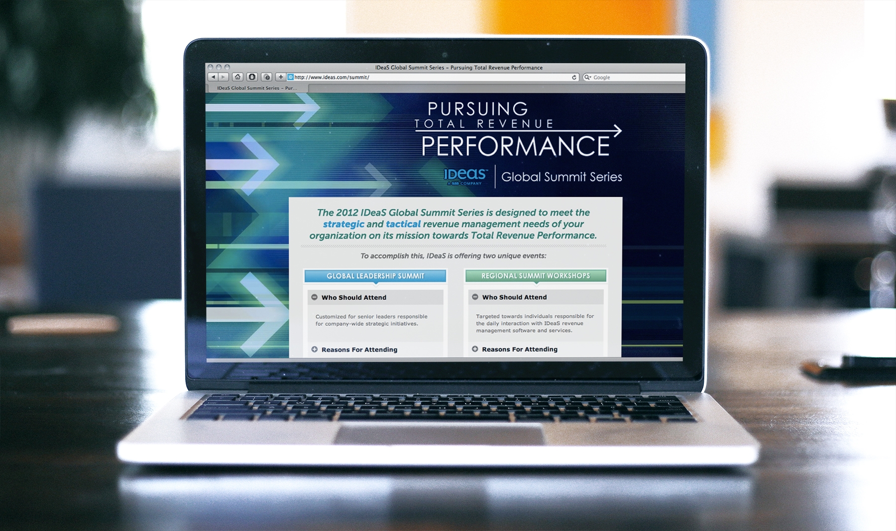 Screenshot of website