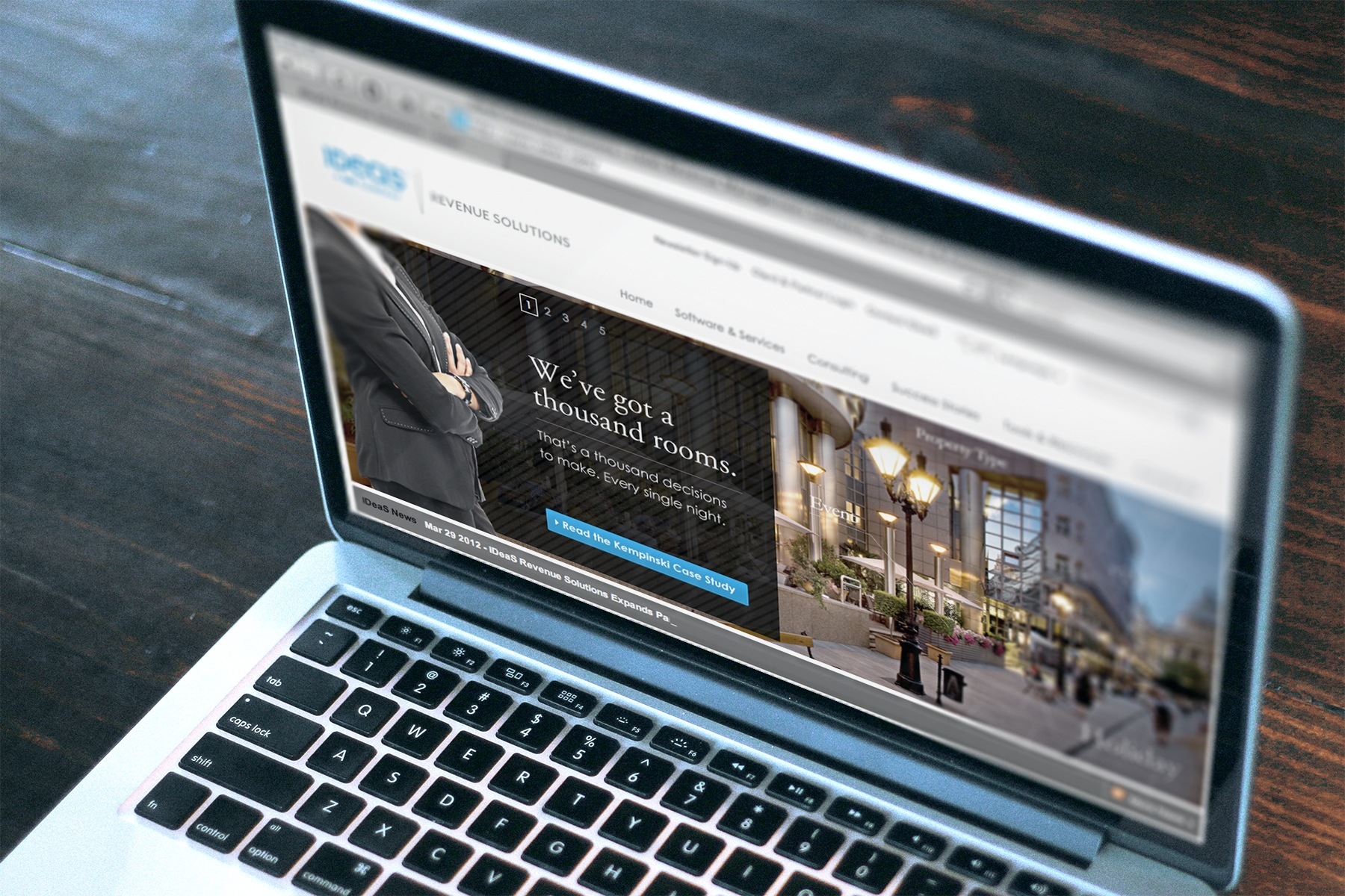 Screenshot of software company website